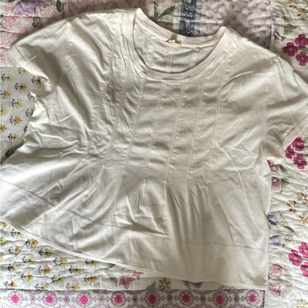 Anthropologie Pilcro White Short-Sleeve Knit Tee